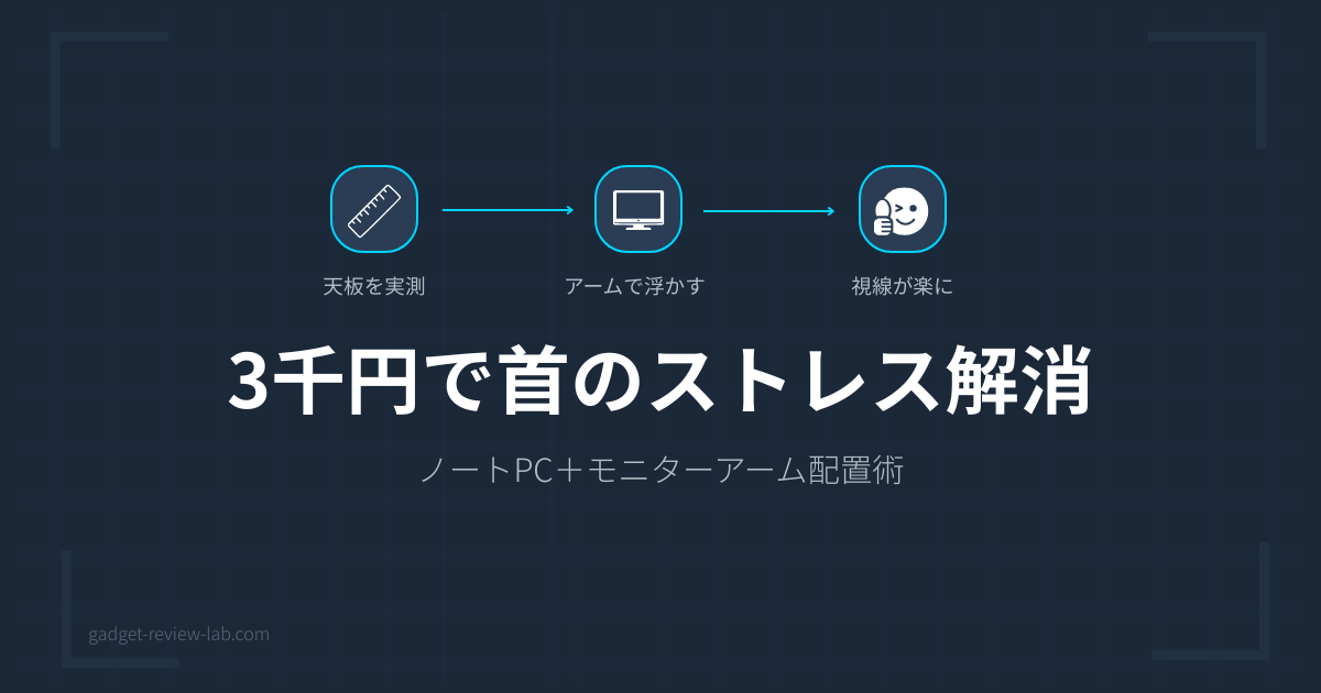 モニターアームで首の痛み解消｜3千円台の実力