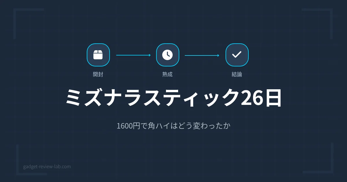 ガジェットレビューラボのアイキャッチ画像：ミズナラスティックで角瓶を26日間自家熟成した実録レビュー